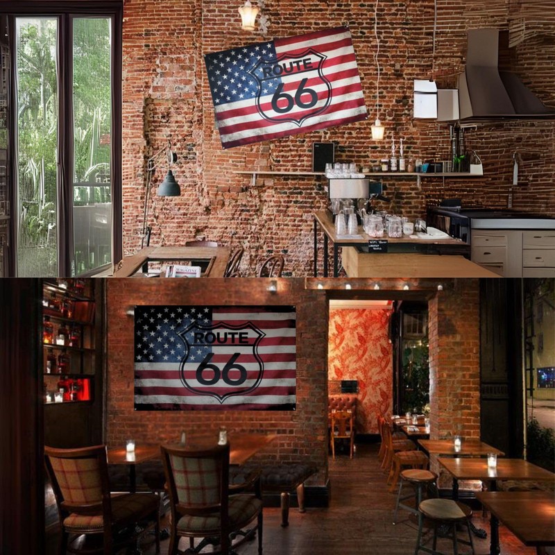 Tapestry Flag Flag ROUTE Route 66 American American Casual Miscellaneous