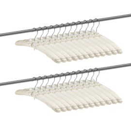 24 Pieces Satin Padded Hangers Satin Hangers with Anti-Rust Swiveling Hook Shoulder Hangers for Hanging Dresses, Sweaters, Suits and More (Beige)