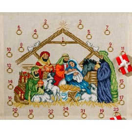 Permin Nativity Advent Calendar Cross Stitch Kit