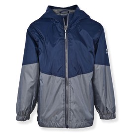 Swiss Alps Boys Color Block Rain Jacket, Pure Navy, 4