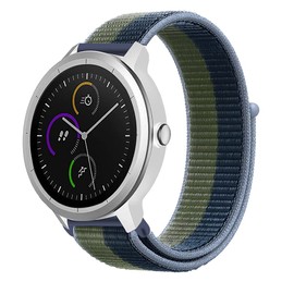 Niboow 20 mm Bracelet for Garmin Vivoactive 6 (42 mm)/Vivoactive 5/Vivoactive 3 Music/Forerunner 245, Nylon Bracelets for Garmin Venu Sq 2/Venu Sq 2 Music/Venu 2 Plus/Venu Sq/Venu Sq Music - Blue