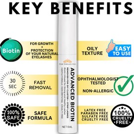 2 in 1 Lash REMOVER with BIOTIN; Sensitive Skin; Cluster Eyelash Remover; Collegen Extract & Nourishing Oils -Non-toxic- Gentle Formula