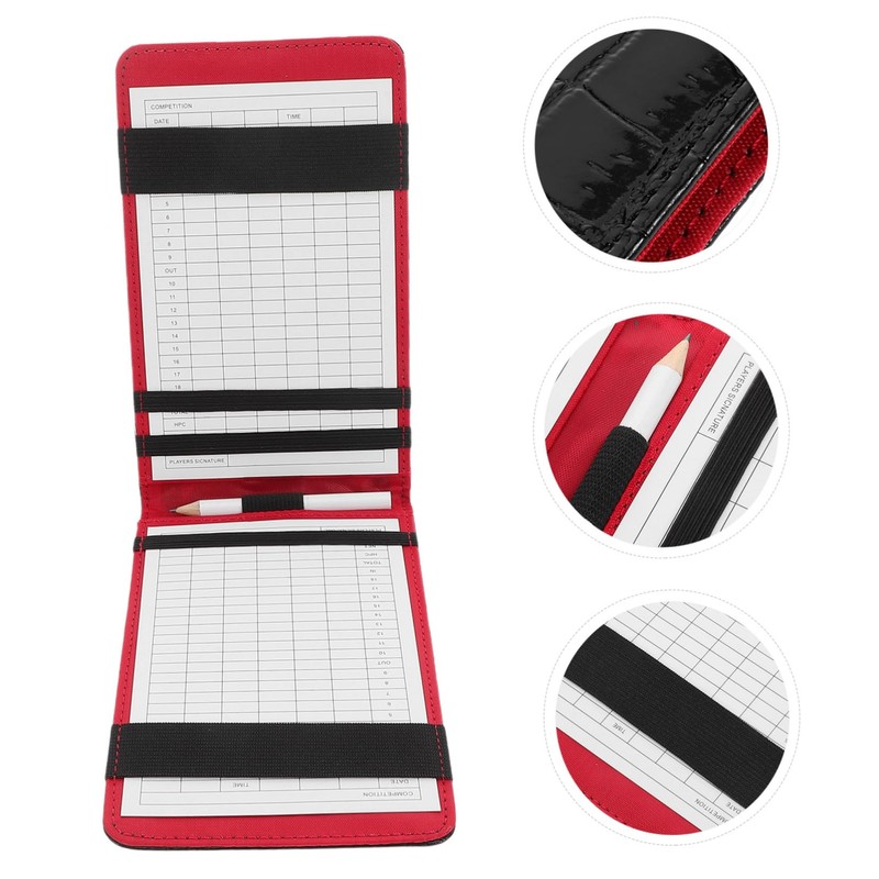 SUPVOX 1set Golf Scorecards Holder Elegant Leather Golf Scoring Book