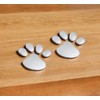 MINGZE 4pcs 3D Chrome Dog Paw Footprint Car Sticker, Auto