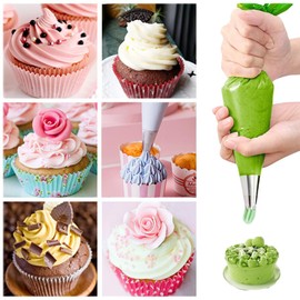 WWZJ Strong Professional 21" Disposable Piping Bags Pastry Bags for Home Baking, Icing, Cupcake (Green-30Pcs, 52x25)