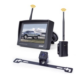 Wireless Backup Camera System with 4.3 inch Split Screen, IP69K Waterproof Wireless Rear View Camera with Night Vision, Support add 2nd Wireless Reversing Camera for Trailer, Vans, Cars, Rv, etc