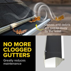 Alu-Rex Rain Gutter Guard – Aluminum Eavestrough Protection – Canadian-Made –Keeps leaves, debris, snow, and ice out – Basic Protection – 20 ft