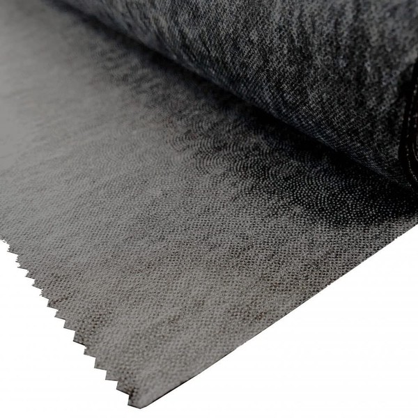 The Bead Shop Soft Grip Medium Charcoal Fusible Ironing Fleece 2 Metres x 90cm Wide (Non-Woven Fabric)