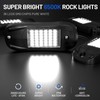 icicar 16 Pods 6500k White Rock Lights, IP68 Waterproof 36
