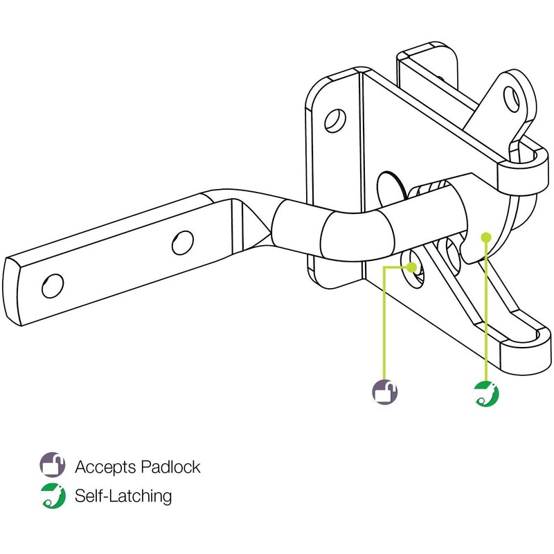 HILLMASTER Heavy Duty Gate Latch Door Handle Hardware Kit for