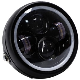 Headlight Motorcycle Mini Type LED Projector Angel Ring Harley Universal