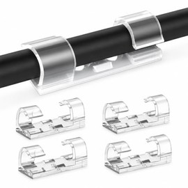 Organizador de Cables, 100 Piezas Clips Adhesivos Transparentes con Nano Gel para Ordenar y Ocultar Cables, Fácil Fijación en Pared y Escritorio, Idea