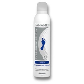 Sanamed FuÃ Creme Schaum, Saphir, FuÃschaum bei Hornhaut, Schrunden, mit Urea, 150 ml