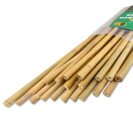 Jollybower 20pcs 5/8" D Thicker Heavy Duty Bamboo Stakes, 6FT Plant Stakes, Natural Garden Stakes for Tomato, Bean, Flowers,Trees Potted and Climbing Plant Support | Jollybower