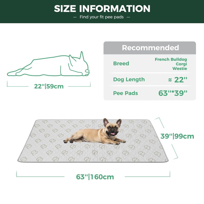 FXW Washable Pee Pads for Dogs, Puppy Pads with Super