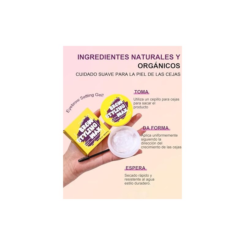 Erinde Cera Transparente Para Cejas Gel Moldeador, Duradero, Impermeable y