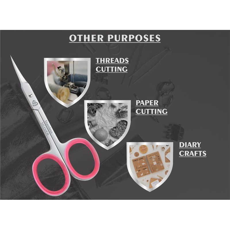 Cuticle Scissors Extra Fine Curved, Super Slim Small Scissors with