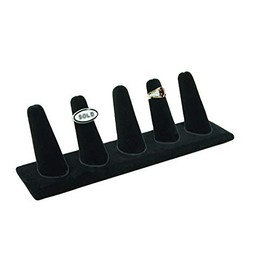 N'ice Packaging Five Finger Black Velvet (8"x2"x2"H) Showcase Finger Ring Display Finger Multi-Ring Jewelry Stand