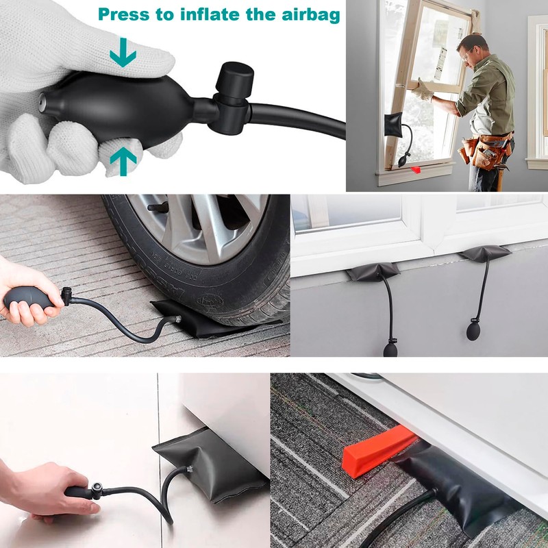 Air Wedge Bag Pump, 3 Pack Commercial Inflatable Air Wedge