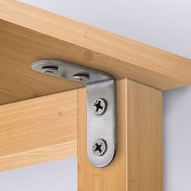 L Bracket, 12Pcs Brackets for Wood 6Pcs Right Angle Bracket(40 x 40mm) and 6Pcs Straight Brackets(76 x 16mm) with 48pcs Metal Screws for Wood Furniture Fixation