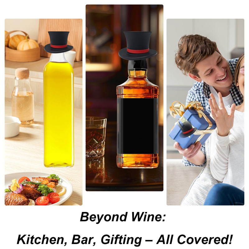 Hat Shaped Silicone Wine Bottle Stoppers – Funny Reusable Caps