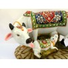 Ramashram Dust Polyresin Decorative Marble Kamdhenu Cow and Calf Big