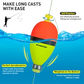 THKFISH Fishing Bobbers Floats,10 Packs Weighted Bobbers, Foam Oval Slip Bobbers for Fishing, Three Colours Crappie Bobbers, for Fishing Bluegill Crappie Panfish Bass Trout, 1in 1.5in 2in (2in)
