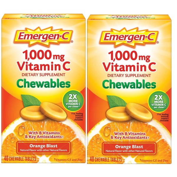 Alacer EmergenC Orange Chewable Vitamin C (2 Pack)