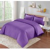 Casabella Satin Stripe Duvet Cover Set - Luxurious Purple Bedding,