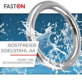 FASTON® Stainless Steel Rings 8 x 40 mm Welded and Polished (Pack of 1) Stainless Steel O-Ring Round Ring Stainless Steel A4 V4A