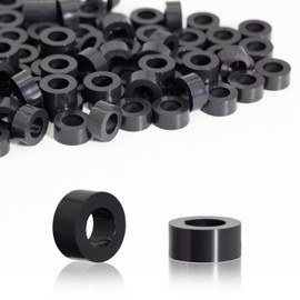 KINETOX Pack of 100 Spacer Sleeves M6 ABS Spacers Plastic (Black) Rubber Spacer Sleeves Plastic Insulation Spacers for M6 Screws 11 x 5 mm for Circuit Boards Electrically Insulating