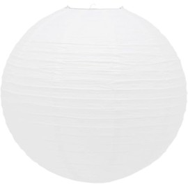 White Round Paper Lampshades | White Paper Lanterns| Round Ceiling Paper Light Shade Bamboo|-Traditional Bamboo Lampshades for Decoration Ribbed Large Circle Ceiling Lightshade-.30cm