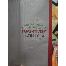 Voila Christmas Dogs Foil Christmas Card With Envelope  Glitter