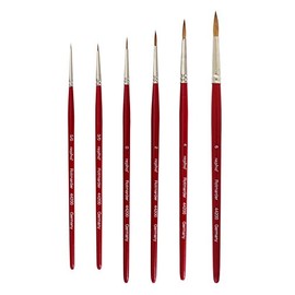 Red Sable Brush Real Hair Artist Brush in Finest Quality by Repino 5/0, 000, 0, 2, 4, 6