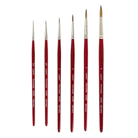 Red Sable Brush Real Hair Artist Brush in Finest Quality by Repino 5/0, 000, 0, 2, 4, 6