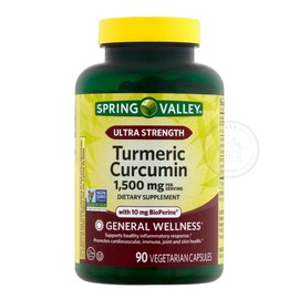 STS Home Spring Valley Turmeric Supplement | Turmeric Curcumin Supplement, Ultra Strength 1,500 mg, 90 Count + STS Sticker.