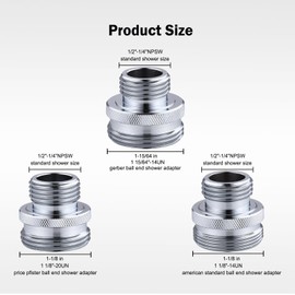 Happywins Ball End Shower Arm Adapter Set, for Converting Old Fashioned Ball Shower Arm to 1/2” Standard Fittings