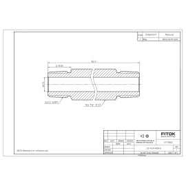 FITOK 316 Stainless Steel Hex Long Nipple 1/2" Male NPT 6" Overall Length