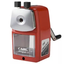 Carl Angel 5 Royal Pencil Sharpener Manual Quiet Oversharpening Prevention Steel Case
