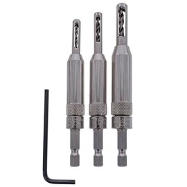 Milescraft 2317 Self-Centering, Spring Loaded 3pc. Hinge Bit Set – Includes 5/64", 7/64" and 9/64" Drill Bits for Woodworking
