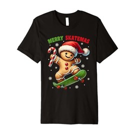 Christmas Pajamas Gingerbread Costume Ginger Skateboard Premium T-Shirt