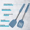 2 Pack Spatulas, Solid & Slotted Silicone Spatula Set, Stainless