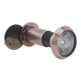 HOJLKLD Door Viewer Peep Hole, 200-degree Door Viewer, Peephole with Heavy Duty Rotating Privacy Cover for 1-1/2" to 2-3/8" Doors (Brushed Antique Copper)