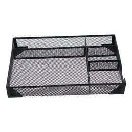 GetCoupon Metal Drawer Organizer, Black Pen Pencil Mesh Desk Organizer, Desktop Tray for Office(3pcs SET)