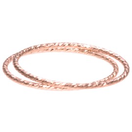 uGems 2 14K Rose Gold Filled Sparkle Stacking Rings Size 6