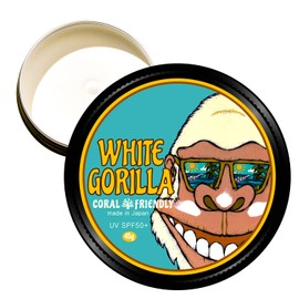White Gorilla Sunscreen, UV SPF 50+ Gori Solid, UV Balm, 1.6 oz (45 g), Waterproof, Men's, Skin-Friendly, Coral Friendly, For Kids, Water Play, Marine Sports, Surfing, West Coast, Surf Style, 1.6 oz (45 g), UV Balm