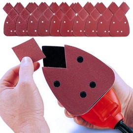 Velcro Sanding Sheets Mouse Set - 50 Pieces | 95 x 165 x 165 mm | Velcro Sandpaper with Separating Line | 10 x Grit 40/80/120/180/240 | Universal for Detail and Fine Sanding | Durable and Efficient