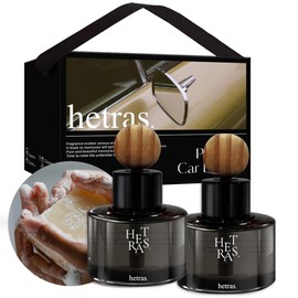 hetras Premium Car Diffuser Set 2.6 fl.oz. 2 Pack | Hug Soap - Cozy & Clean Scent | Long-Lasting Luxury Fragrance Air Freshner Car Dash Board Perfume | Gifts for Loved One