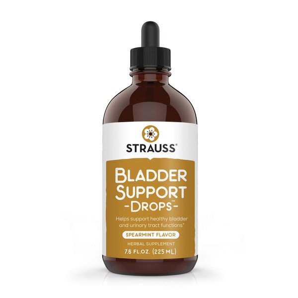 Strauss Naturals Bladder Support Drops Natural Supplements for Urinary System Support, Gluten-Free, Soy-Free, and Non-GMO, 7.6 fl oz.