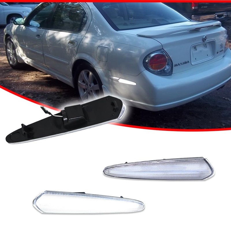 GTINTHEBOX Clear Lens White LED Rear Side Marker Lights for